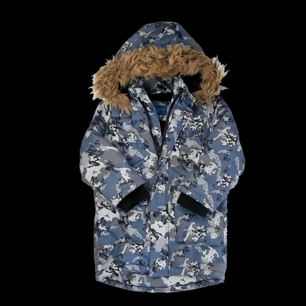 Perry Ellis Boys Blue Camo Winter Coat size: 4T